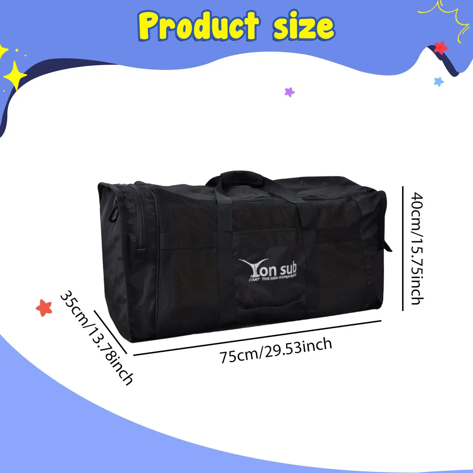 Waterproof Diving Duffle Bag Heavy Duty Nylon Mesh Storage Tote Water Sport Gear Carrier for Beach Sailing and Kayaking