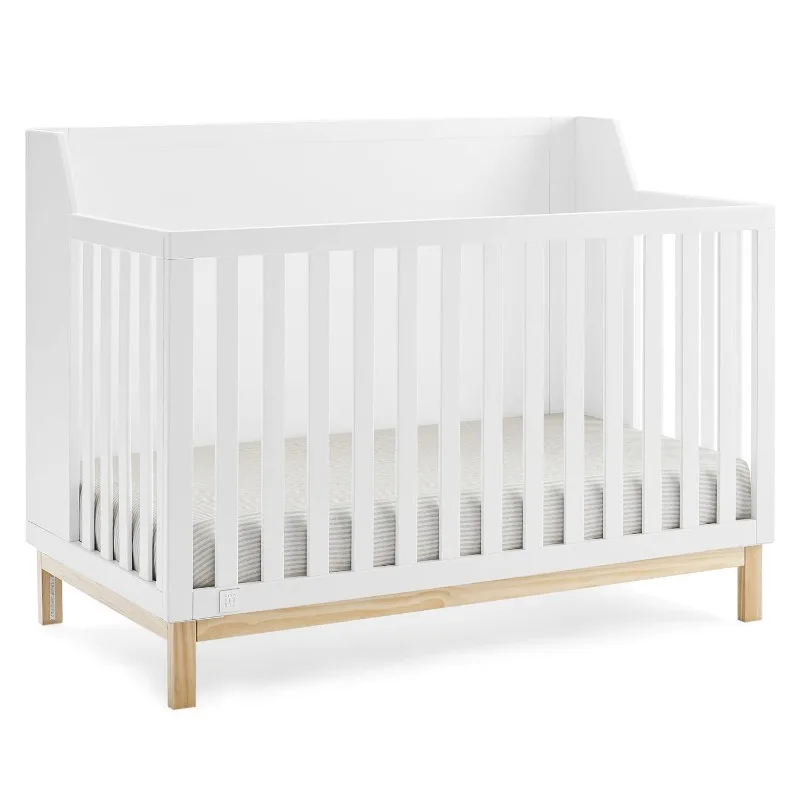 

GAP babyGap Oxford 6-in-1 Convertible Crib - Greenguard Gold Certified, Bianca White/Natural