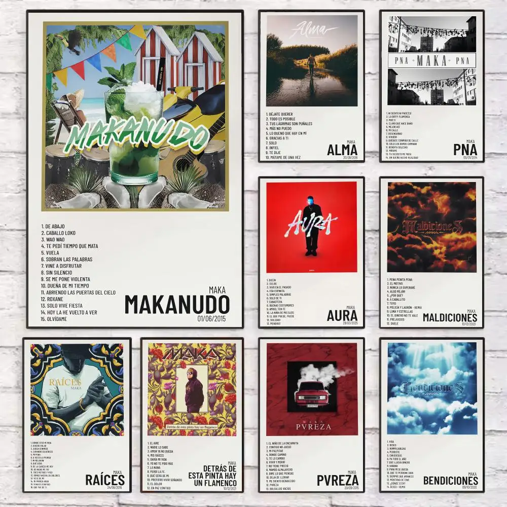 

M-Maka Album Singer Poster Wall Art Sticky for Living Room Bedroom Office Hallway Bar Home Decor Gift Idea