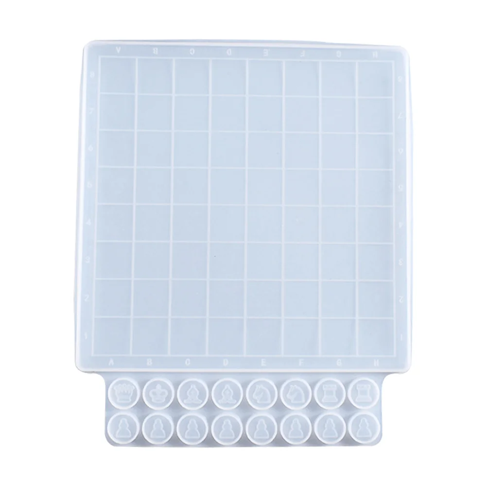 قالب دولي عالي المرونة من السيليكون سطح أملس لتقوم بها بنفسك قوالب شطرنج الراتنج للوحة لعبة الحرفية صب الايبوكسي الشطرنج #2