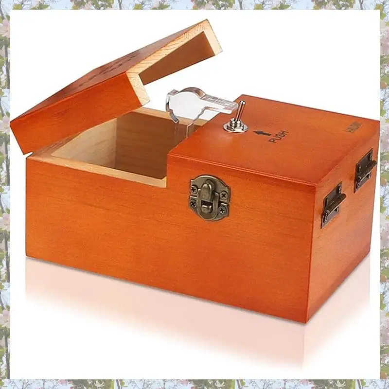 X18A-B Useless Box With Surprises Wooden Useless Box Fully Assembled  For Adults And Children Durable Easy To Use Light Wood