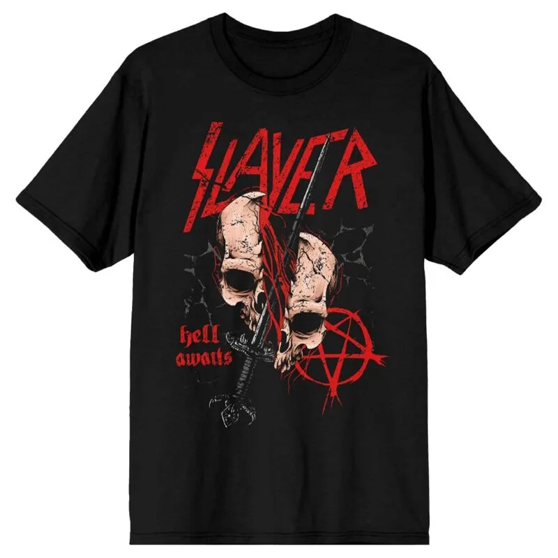 Slayer South of Heaven Gothic Skull Print T-shirt Men Women Thrash Metal Casual Streetwear Tee