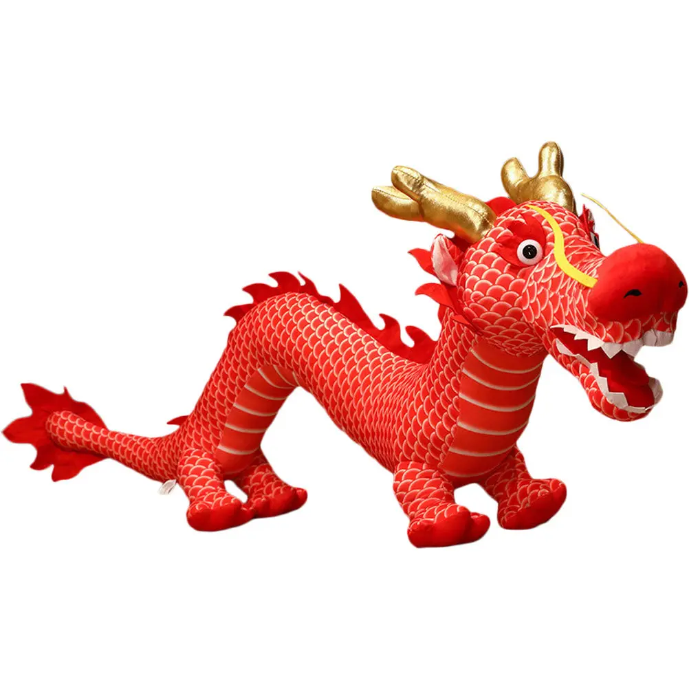 

Chinese Style Dragon Stuffed Cartoon Dragon Mascot Soft Decoration New Year Home Gift Chinese New Year Mascot Plaything