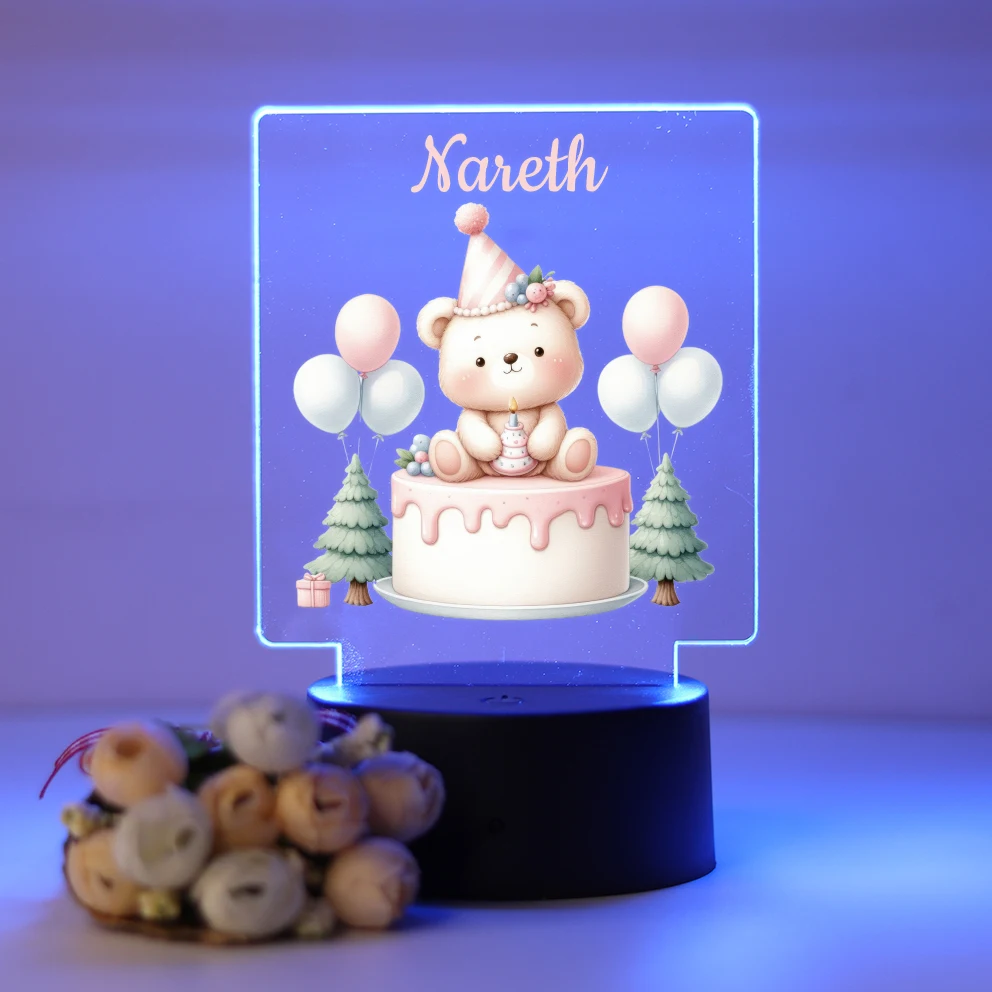 Personalized Custom Bear Fashion  Rgb Night Lights Led Mange Avatar Room Decor Gift 3D Night Light