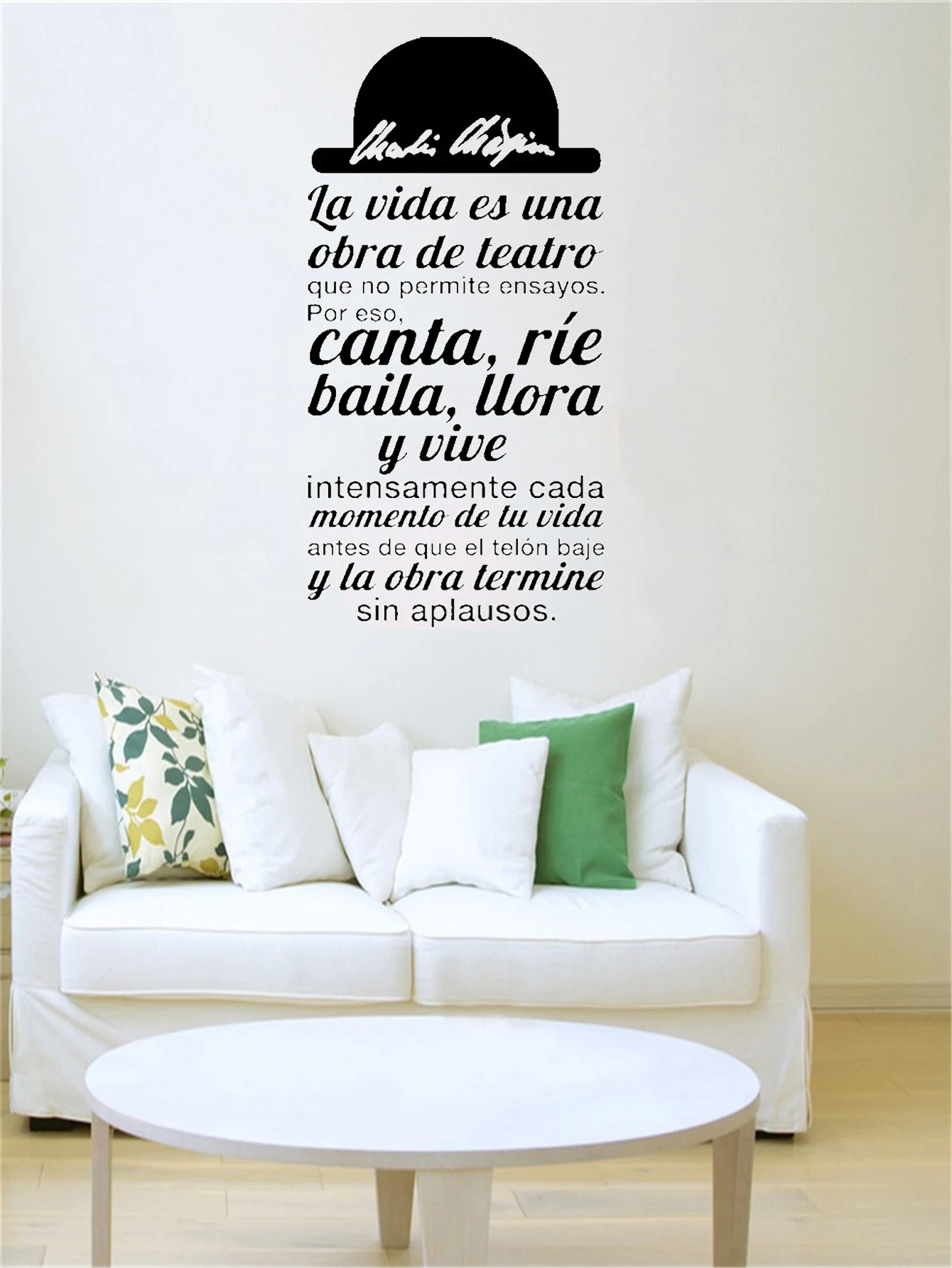 Life is a Play Vinyl wall Sticker for Spanish Phrase Art for Living Room decoration Removable wall Decals Bedroom decor RU428