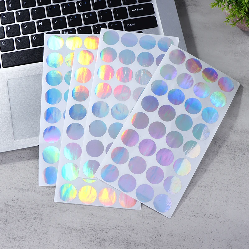 100pcs Stickers Laser Void Circular Shape Blank Void Anti Disassembly Label Holographic Security Sealing Sticker Sealing Tape