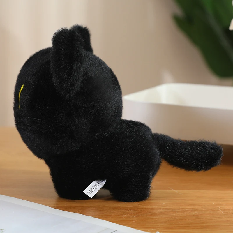 15cm Gothic Soft Cute Black Cat Plush Toy 10cm Kawaii Black Kitten Plush Pendant Key Chain Bag Car Decor Kid Gift - view 6