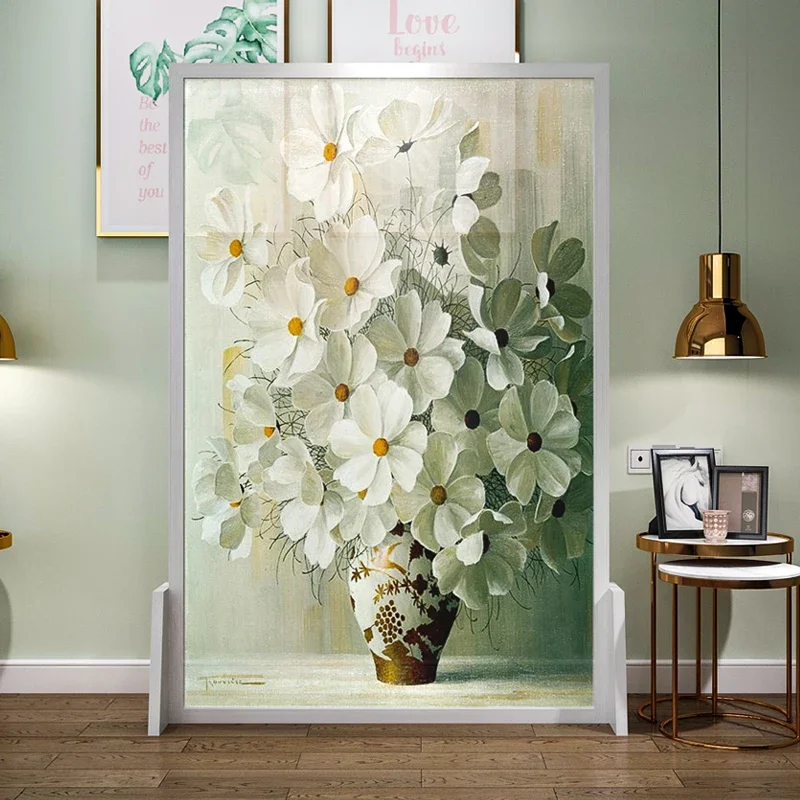 

Modern simple light luxury solid wood mobile screen partition living room entrance hotel bedroom Nordic seat screen Clivia