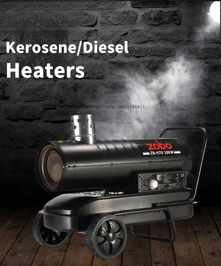 Use in Greenhouse Big Power Indirect Forced Air   Heater Hot Product Portable  with Handles and Wheels Automatic