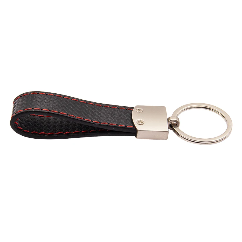 1pc Black red Leather Car Keychain Keyring Key Chain Key Ring Holder For Audi Sline RS VW R M sport AMG Rline GTI