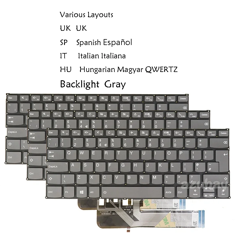 UK Spanish Italy Hungarian Keyboard For Lenovo Ideapad 530S-14ARR 530S-14IKB 530S-15IKB C340-14API C340-14IML C340-14IWL Backlit