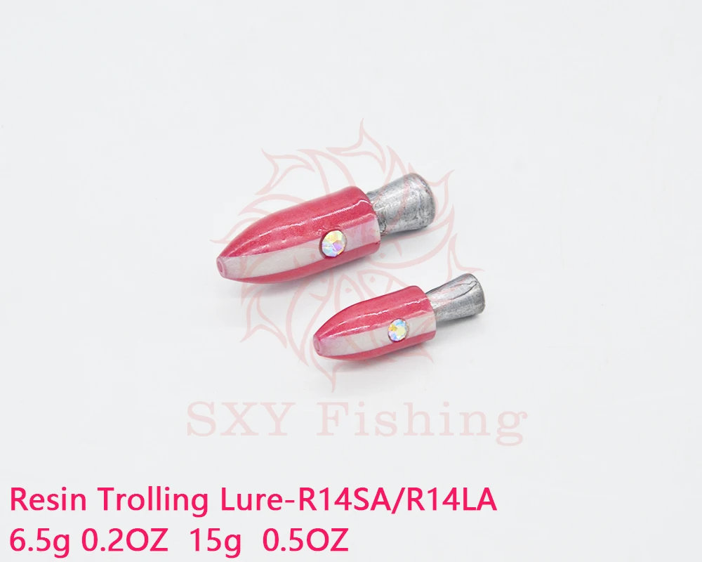 SXY 낚시 빅 게임 송진 트롤링 미끼, 2 색 샌드위치 송진, 바닷물 강 와후 루어, R14SA/LA, 다목적 강 바닷물