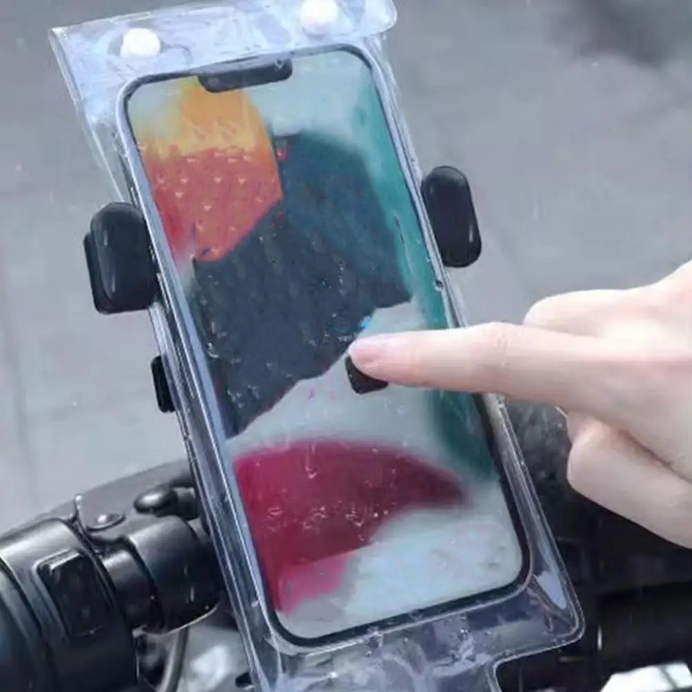 Motorcycle Bicycle Waterproof Phone Bag TPU Case Rechargeable HD Camera Accessible For Outdoor Riding Accessory