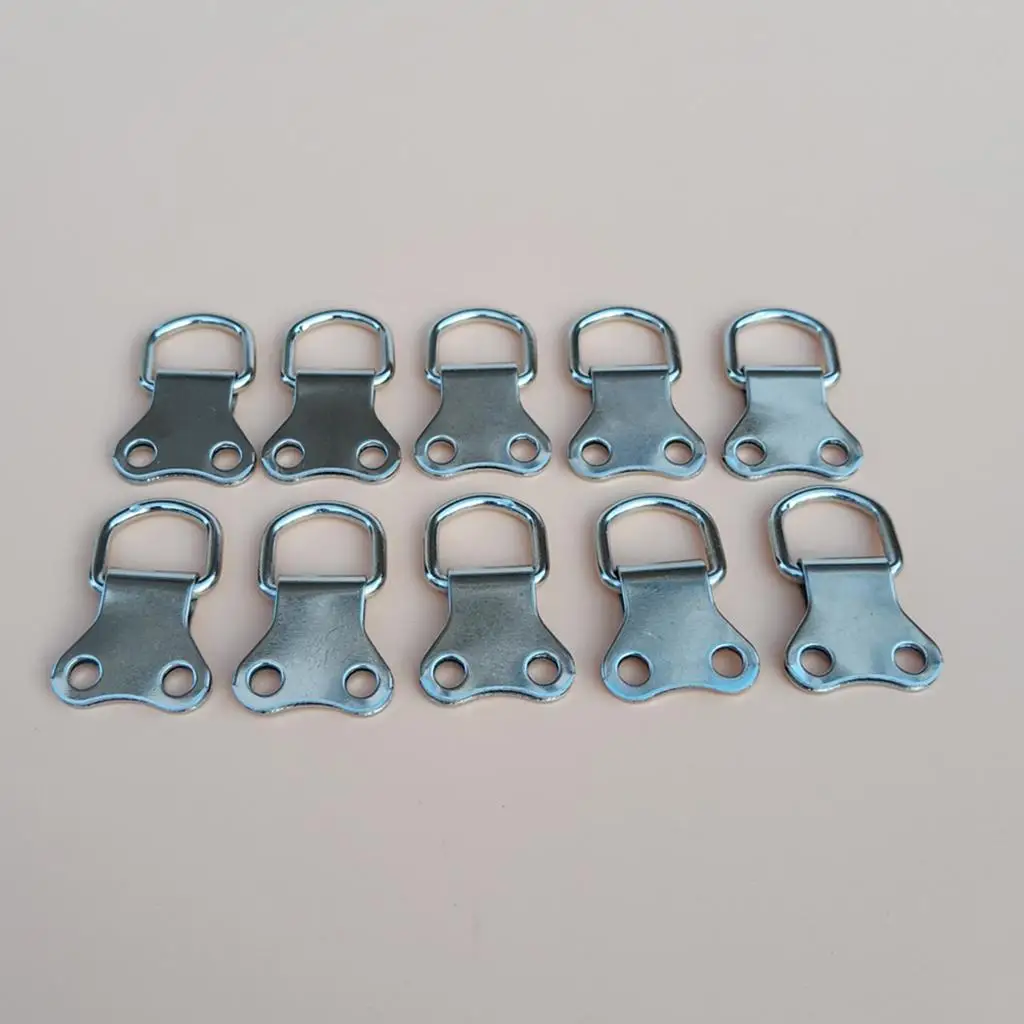 10pcs Heavy Duty D Ring Picture Hangers Double Hole Photo Frame Hanging Hook