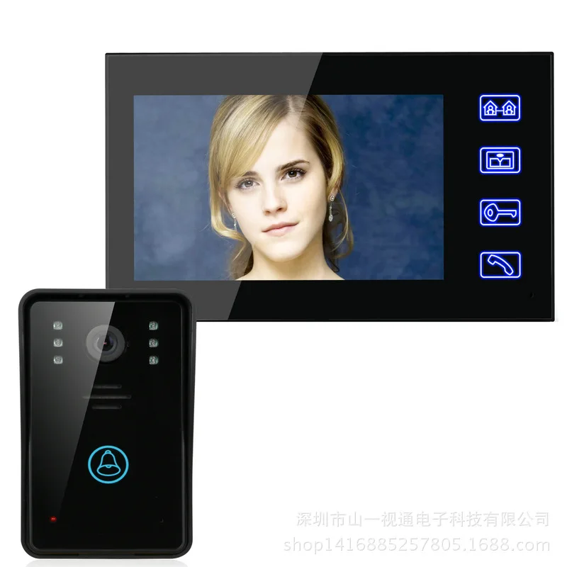 Home 7 Inch Color Touch Visual Intercom Doorbell Night Vision Rain HD 1000 Line