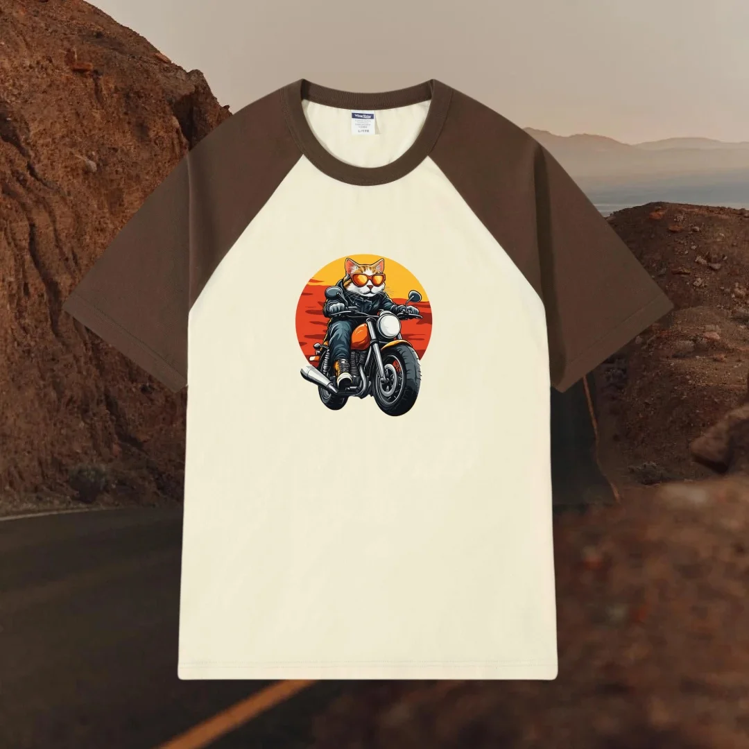 

Moto Style Cotton T-Shirt Men Motorcycle Graphic Summer Vintage Casual Tee Comfortable Relaxed Fit Streetwear