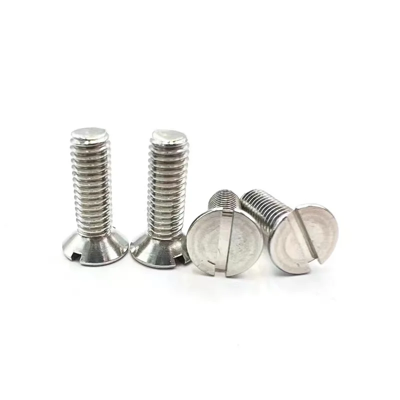 10/50pc M1.6 M2 M2.5 M3 M4 M5 M6 304 A2-70 stainless steel GB68 Metric Threaded Slotted Flat Countersunk Head Machine Screw Bolt