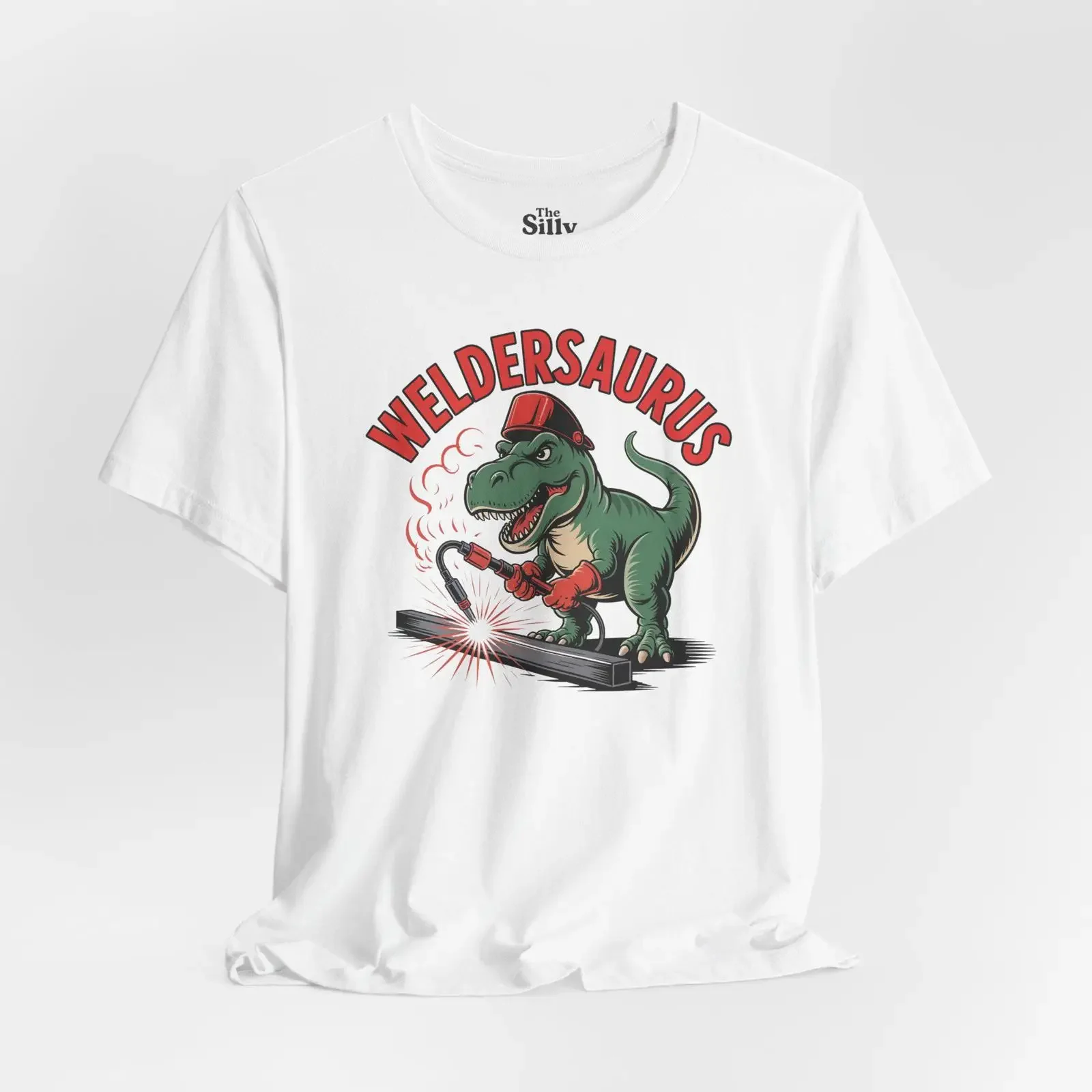 Weldersaurus T Shirt Funny Dinosaur Welding Metalworker Humor Top vintage Washed homme Comfortable Stretched Breathable Unisex