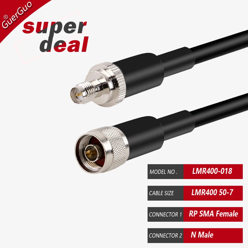 GuerGuo 1pc 1 m 2m 3m 10m sma Stecker auf n Stecker Stecker lmr400 Kabel Kabel 50 Ohm 50-7 HF Koaxial Verlängerung Jumper Pigtail Adapter 4