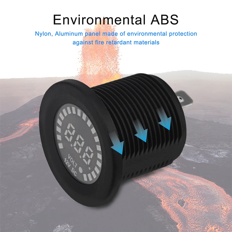 Samochód Motocykl Łódź Kolor LED Cyfrowy woltomierz Panel 12V 24V DC Woltomierz Miernik napięcia Miernik skali Tester akumulatora do zastosowań