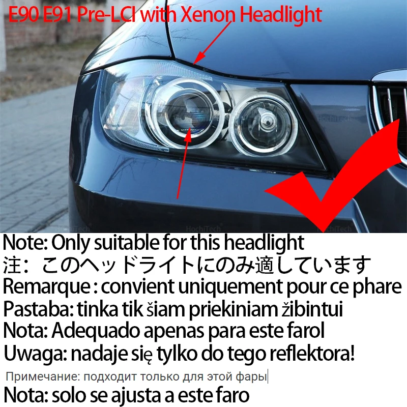 Żarówka LED 6000K Angel Eyes do BMW serii 3 E91 E90 Pre LCI Xenon Headlight 2004 ~ 2008 328i 325xi 335xi 2007 2006