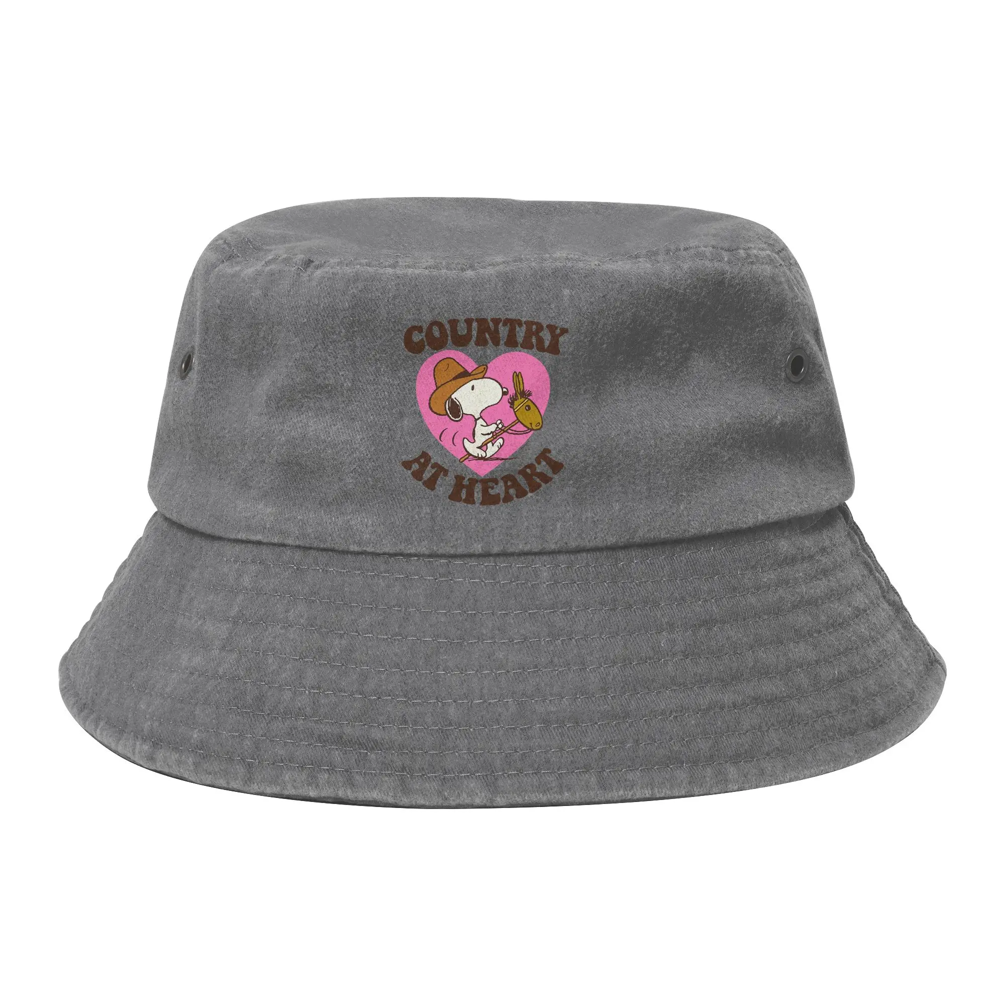 Vocation Headwear Country Dog Cute Snoopys Casquette Bob en Denim Délavé, Chapeau de Soleil Hip Hop, Casquette de Pêcheur, pour Sports de Plein Air