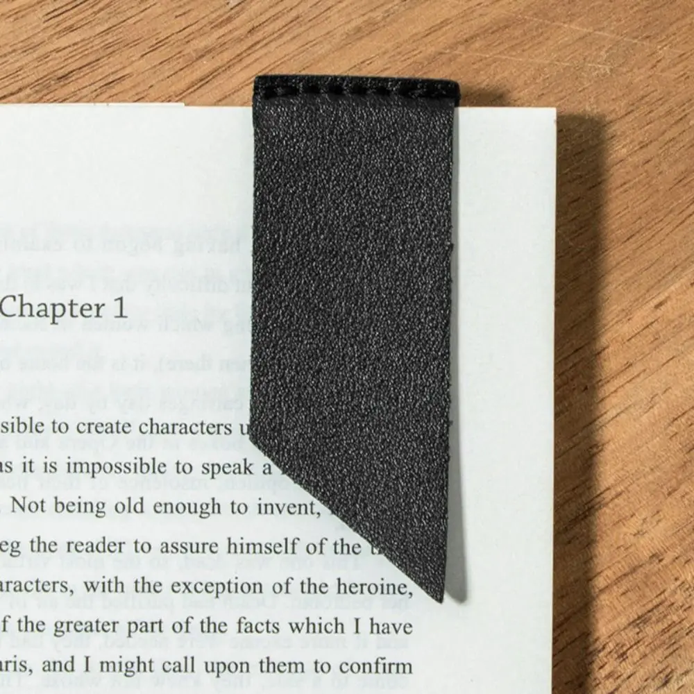 Reading Tool Vintage Leather Bookmark Individual Handmade Fold Bookmark Multi-purpose Fashion PU Leather Label Lover