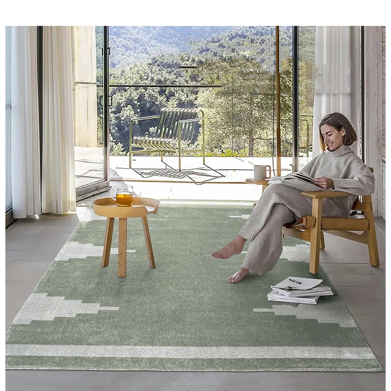 

Modern Minimalist Bedroom Living Room Carpet Imported Nordic Sofa Coffee Table Floor Mat Vintage Morocco Green Carpet