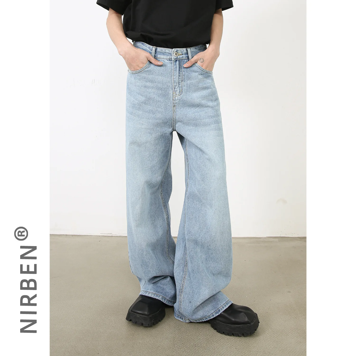 Multi-color Loose Straight Jeans Men's American Trendy Men's Pants