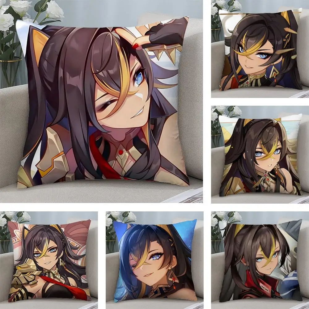 

Dehya Genshin Game Cushion Cover Square Pillow Bedroom Sofa Leisure Comfort Living Room Home Decoration 40X40