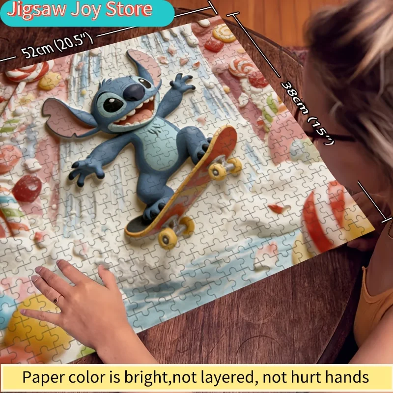 ภาพพิมพ์ตกแต่งบ้าน 2D ลายดิสนีย์ สติทช์ และมิกกี้เมาส์, ปริศนา 2D แบบแบน, ดิสนีย์, ปริศนาฝึกสมองสำหรับผู้ใหญ่, เหมาะสำหรับครอบครัว