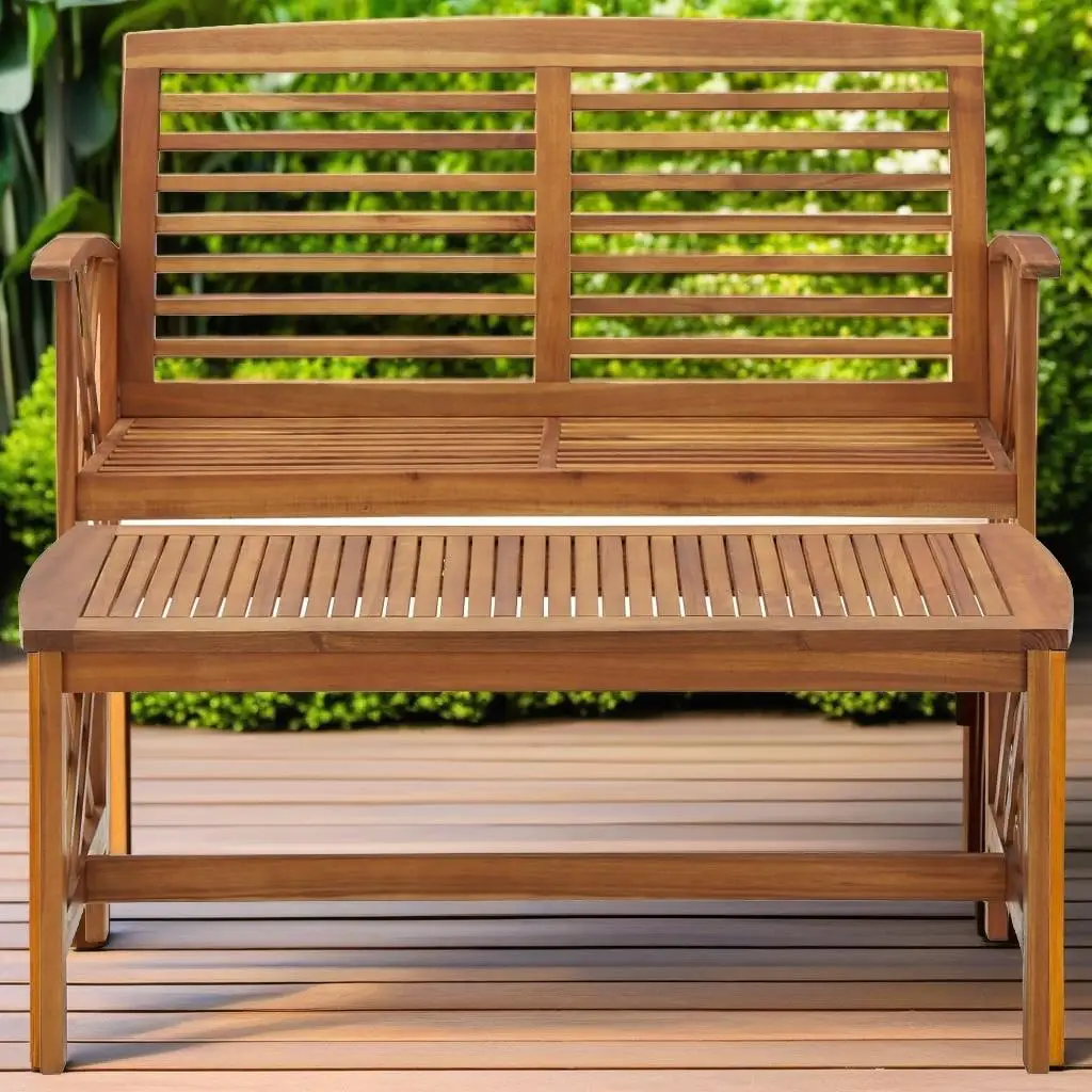 2-Piece Patio Lounge Set – Solid Acacia Wood Outdoor Furniture for Relaxation