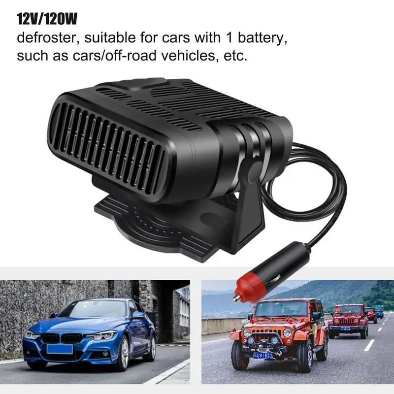 Calentador portátil 2 en 1 para coche, desempañador de rotación de 360 grados, parabrisas de coche, calentamiento rápido, descongelación, 120W/200W, calentador Interior de coche