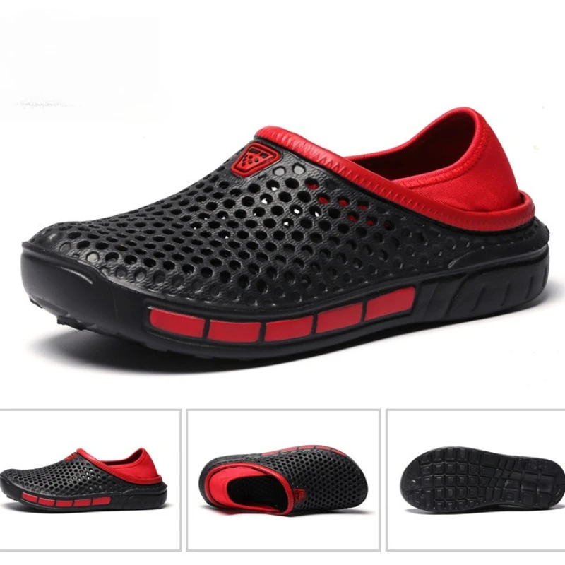 Men Sandals EVA Summer Casual Shoes Hole Shoes Clogs Lovers Home Outdoor Big Size 47 Male Beach Flat Slippers sandalias hombre
