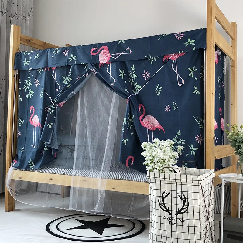 Student Dormitory Blackout Cloth Mosquito Net Bed Curtain, Integrated Upper Shop Lower Men\'s Female Bedroom, Dual-Use Curtains