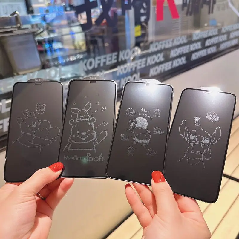 Filme de Vidro Temperado para iPhone 14 Pro Max, Sanrio, Melodia, Kuromi, Hellokitty, Desenhos Animados, Cinnamoroll, Tela Cheia, Presente