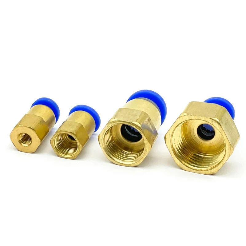 10Pcs PCF Hose Connection Air Fitting 4-12Mm Female Thread Bsp 1/4 1/2 1/8 3/8 Nipple Brass Quick Coupling Pneumatic Fittings