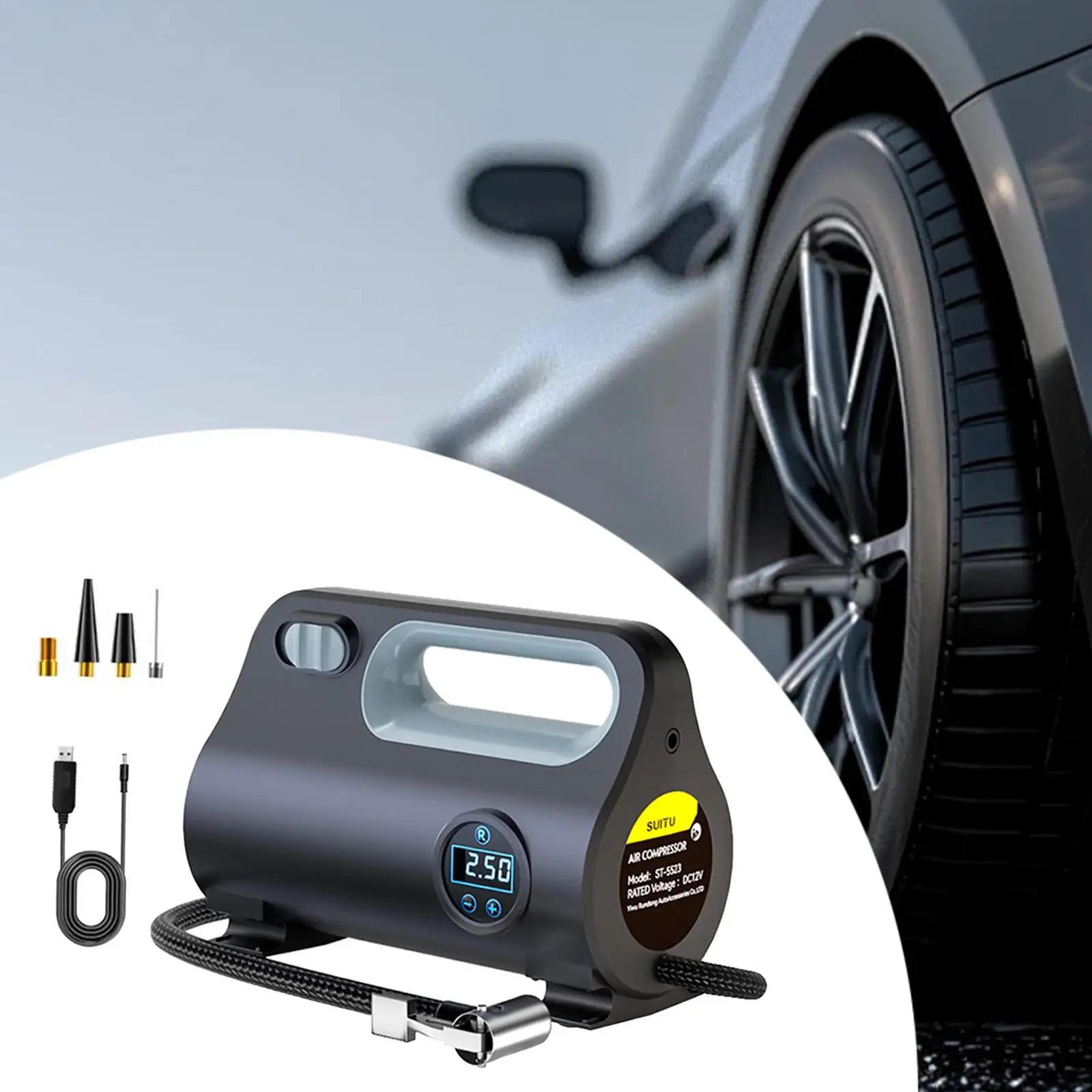 Generic Car Electric Air Pump 120W Przenośna sprężarka powietrza do rowerów