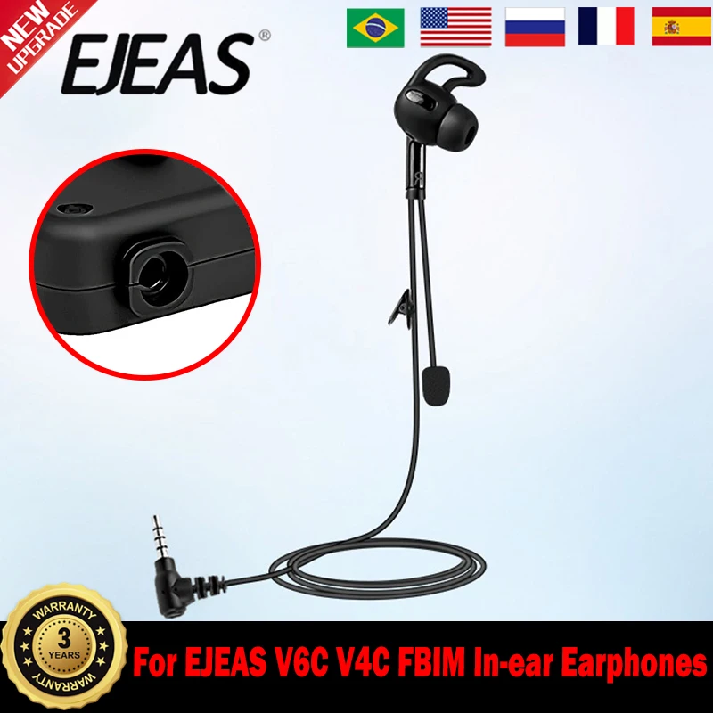 

EJEAS V6 PRO Handsfree Referee Headset Earphone 3.5mm Audio Plug Bluetooth Intercom Earphone for EJEAS V4 PLUS FBIM