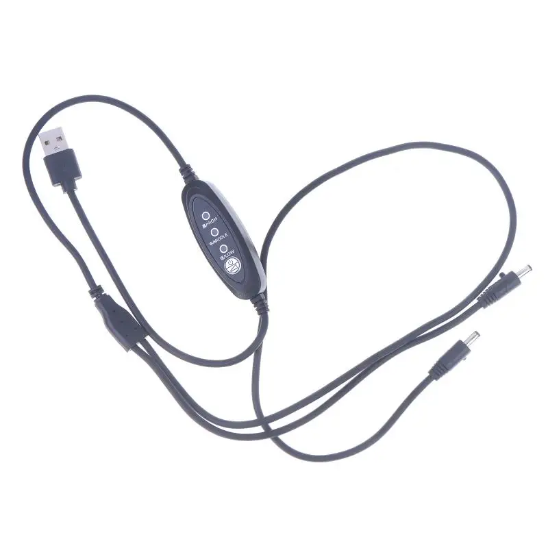 USB Fan Speed Controller Cable | 3-Speed Adjustable Wire for Cooling Vest, 5V/7.4V/12V Compatible, 100cm Length