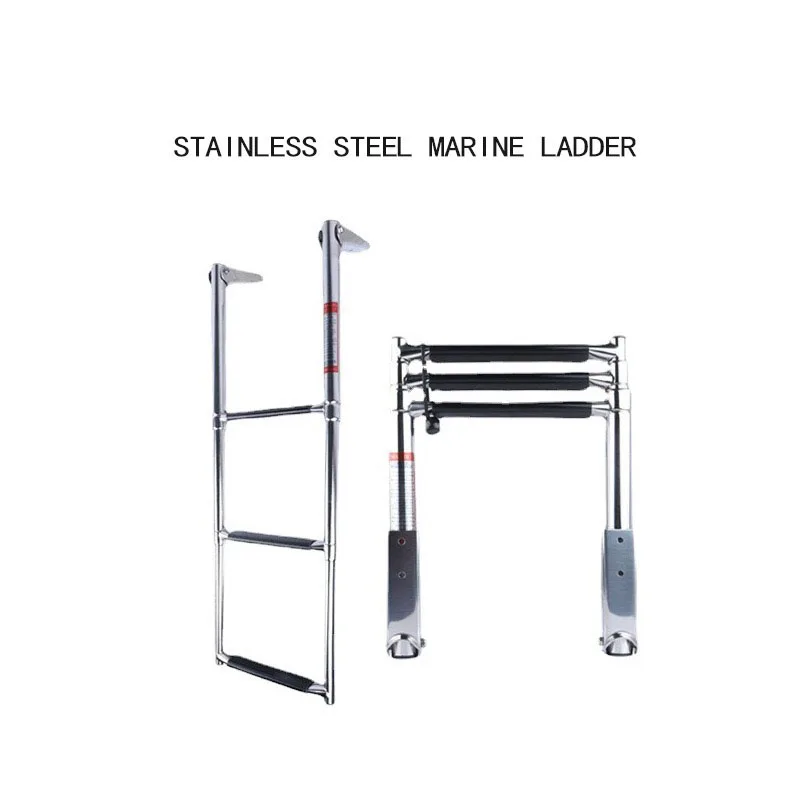 

Stainless Steel 3-Step Boat Ladder Marine Launch Ladder Folding Telescopic Boarding Ladder Pedal Suitable for Yacht Accessories