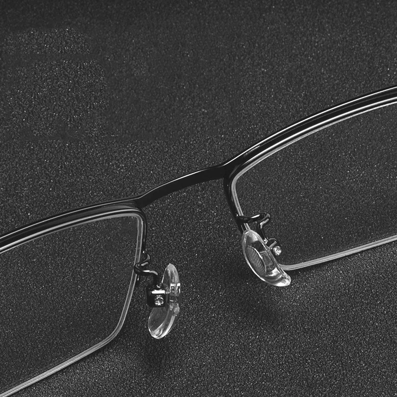 Gafas Unisex de Metal con medio Marco, anteojos Retro Vintage para hombres, lentes para miopía de negocios, lentes ópticas terminadas, dioptrías