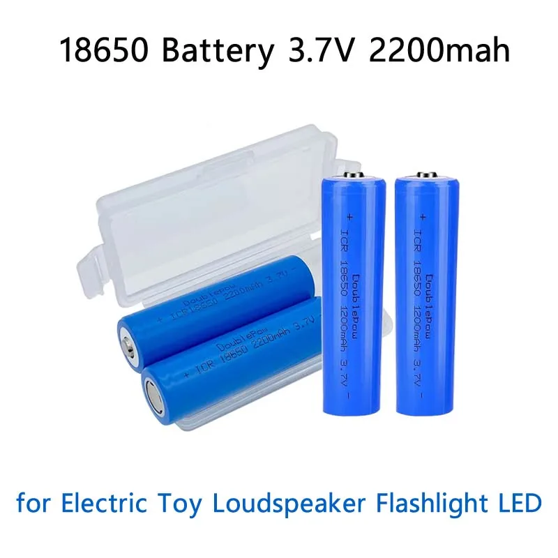 

1-8pcs Doublepow 18650 Battery 3.7V 2200mah 18650 Lithium Rechargeable Battery for Electric Toy Loudspeaker Flashlight LED