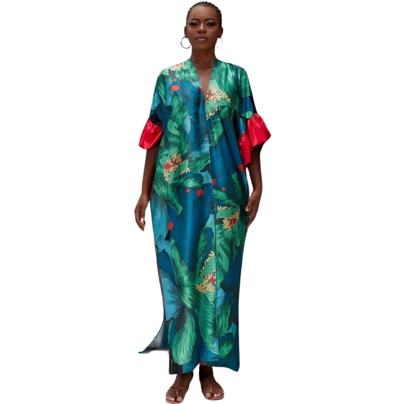 

Cardigan Dashiki African Maxi Dress Women Batwing Sleeve Loose Boubou Africa Clothing Fashion New Print Long Robes African Dress