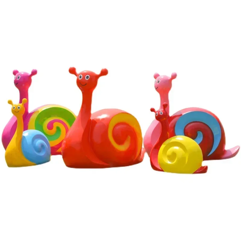 Cartoon snail ornament FRP abstract geometric insect sculpture outdoor garden landscape sales office lawn