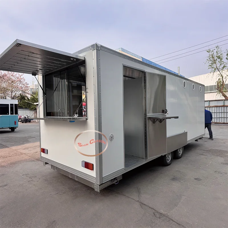 

Fully Equipped Coffee Cart Van Mobile Food Trailer - Snack Pizza Taco BBQ Hot Dog Ice Cream Truck Concession Stand