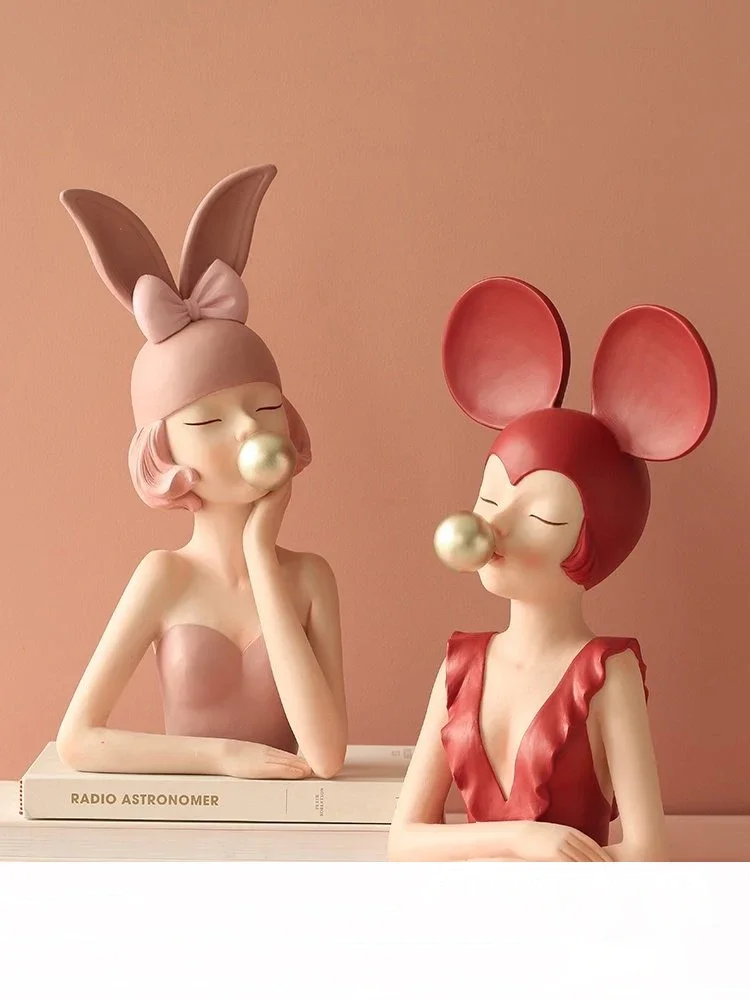 Simple Sexy Modern Girl Resin Statues Wedding Gifts Home Livingroom Desktop Ornaments Decoration Bookcase Table Sculpture Crafts