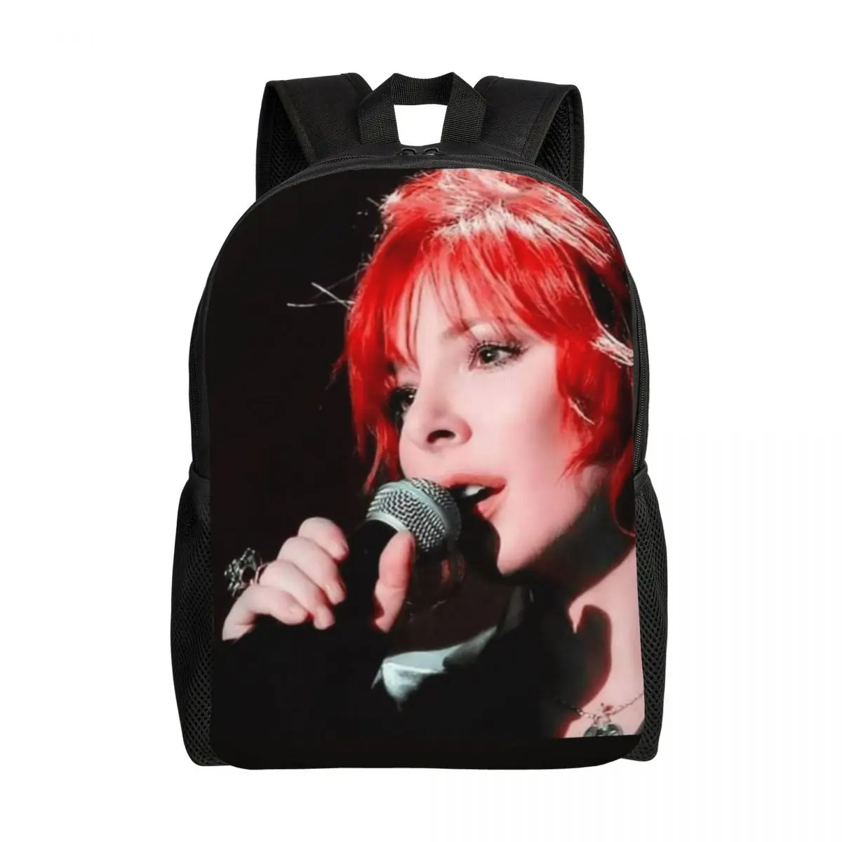 

Beautiful Mylene Farmer Backpack for Men Women College School Student Bookbag Fits 15 Inch Laptop French Singer Bags