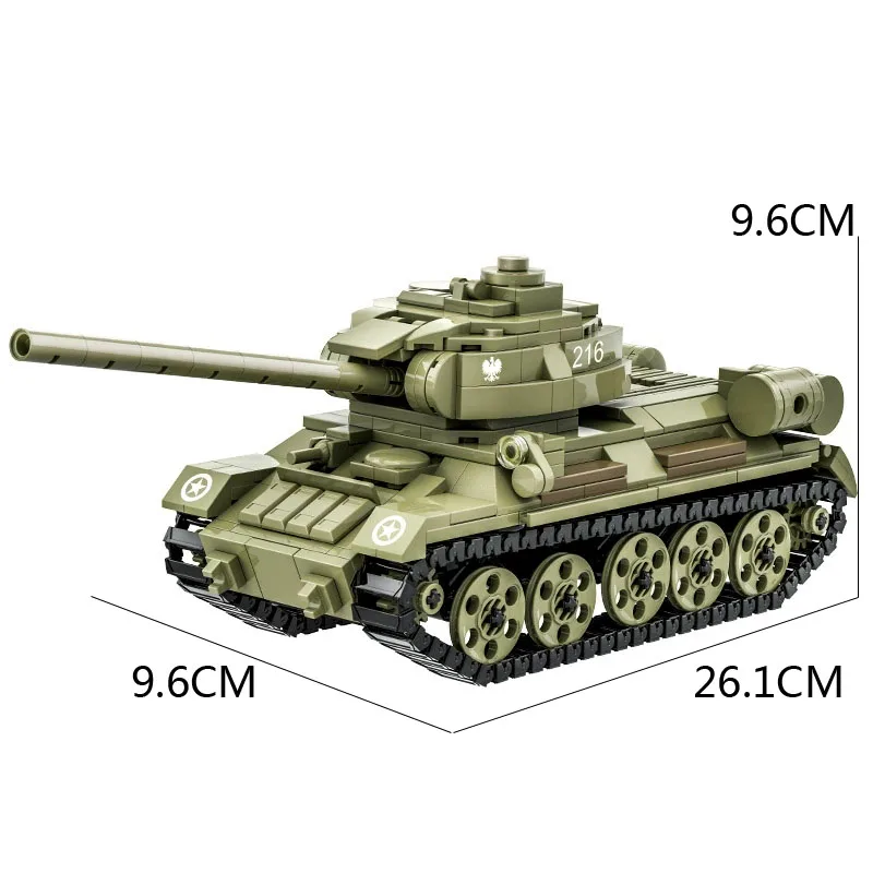 

Soviet Union T-34/85 Medium Main Battle Tank Modern Military Model Building Block WW2 Vehicle Brick Toys For Boys Gifts