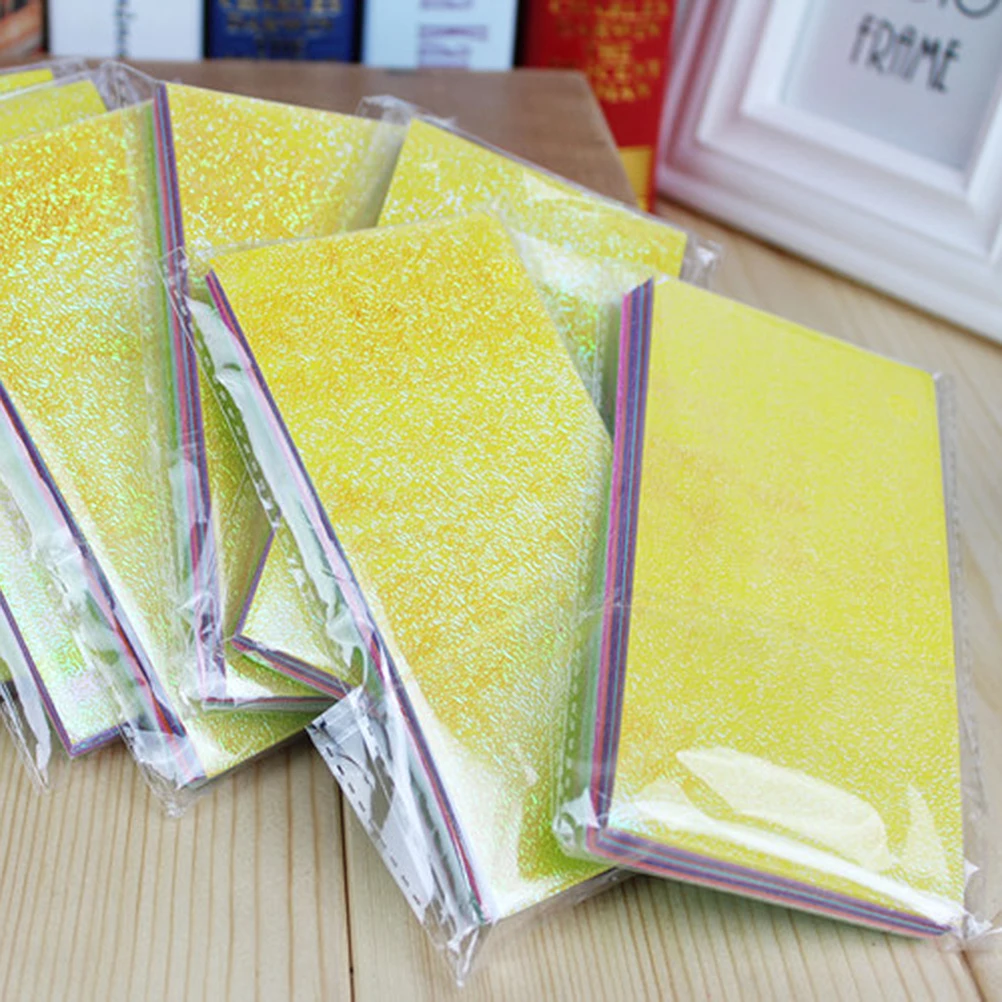 

50pcs Shining Folding Paper Double Sided Colored Origami Beads Sequin Bright Decorative Sheet Craft Project Supplies
